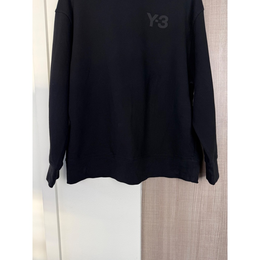 Y3 Adidas Yohji Yamamoto Black Brushed Terry Crewneck Sweatshirt Size Large - Picture 7 of 13